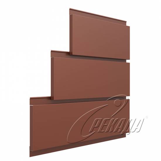 Линеарные панели для вентфасада - RAL 8004 закрытый торец